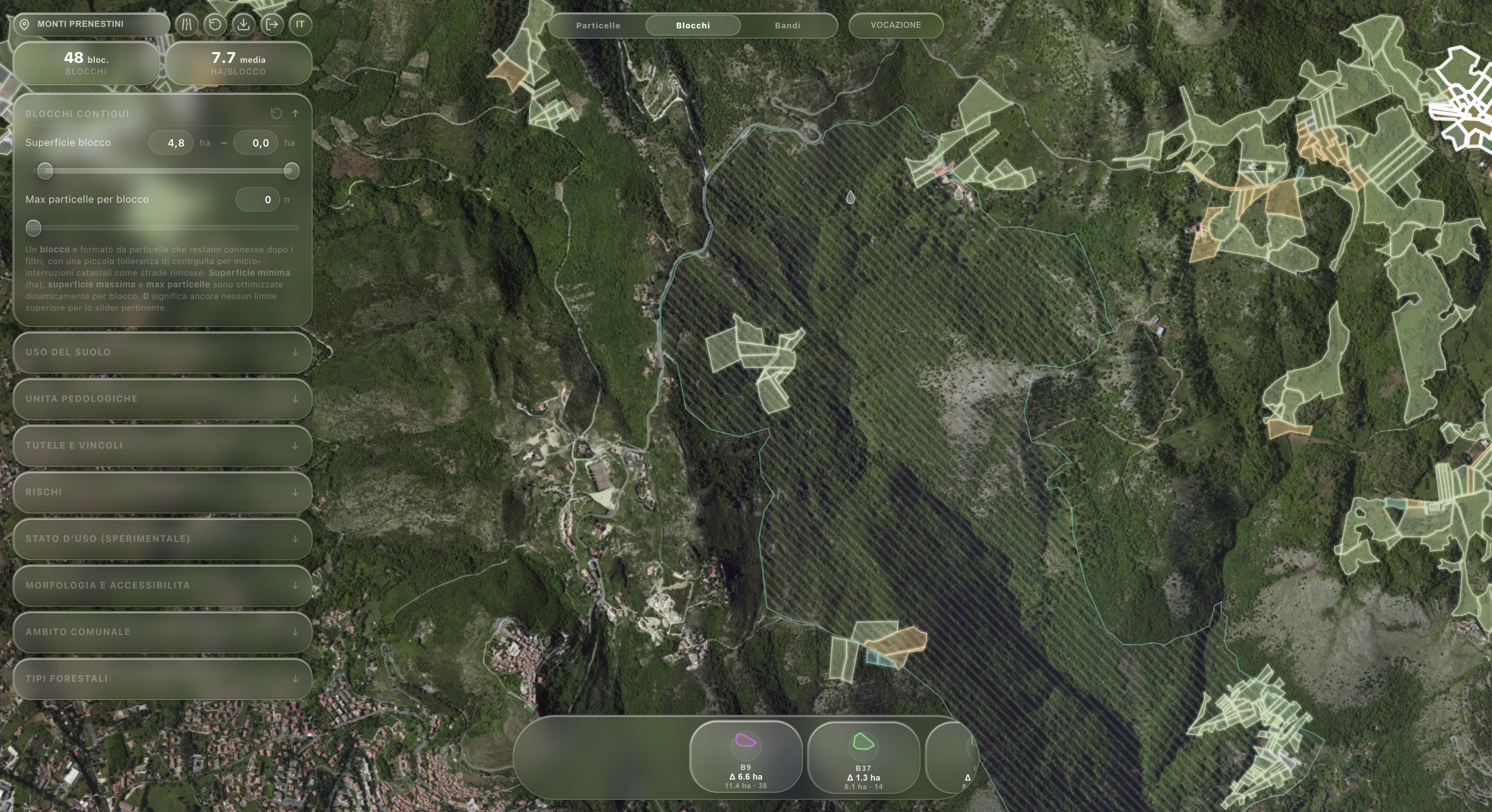 Land Explorer constraint layer over mapped parcels