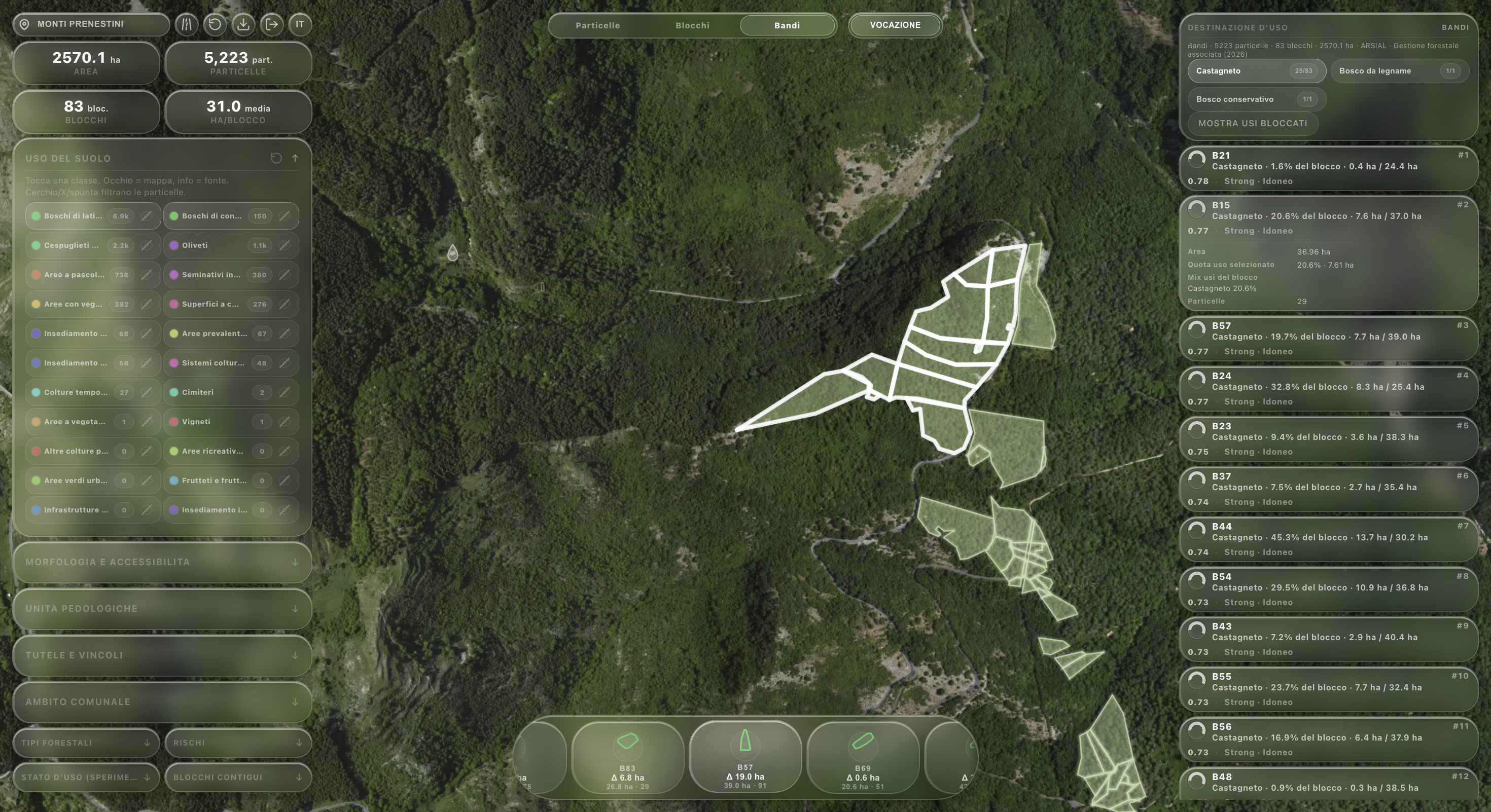 Land Explorer suitability view for agronomic vocation